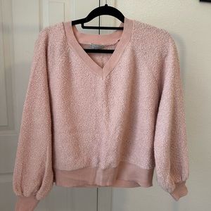 Soft light pink v-neck sweater